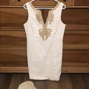 Lily Pulitzer white and gold dress